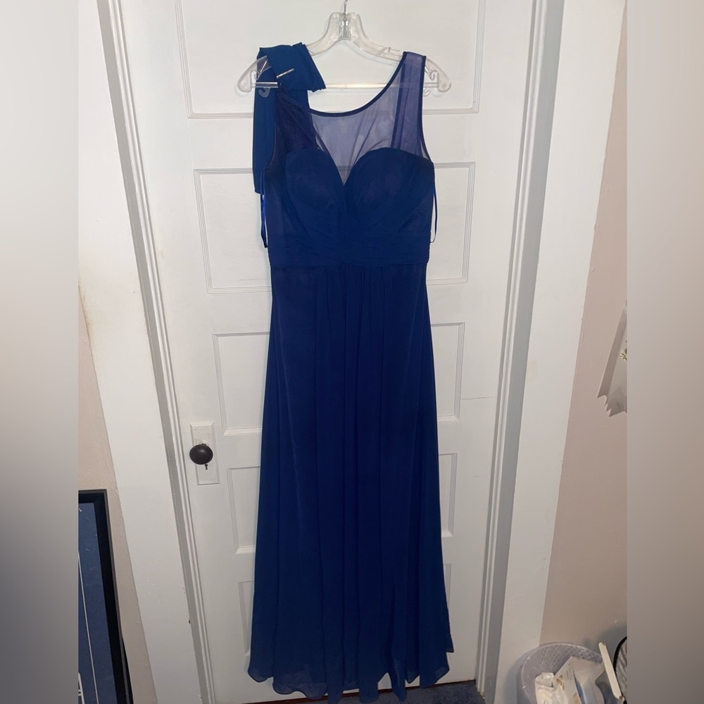 WORN ONCE May Queen Blue Formal Gown with Corset Back & Matching Shawl